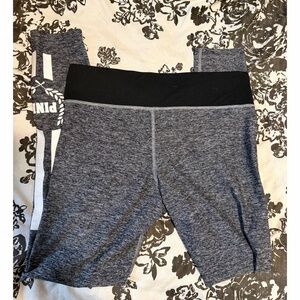 PINK Victoria's Secret Gray Leggings with Black Waistband